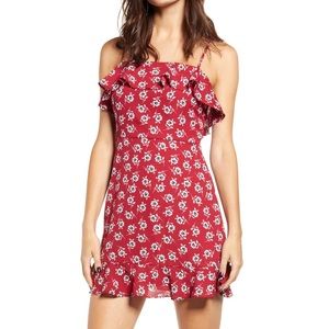Nordstrom ROW A Winecream Floral Ruffle Mini Dress